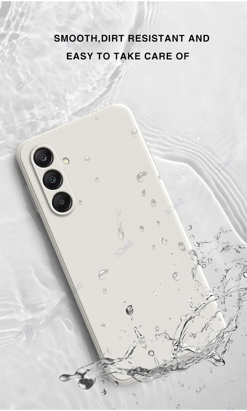 Original Square Liquid Silicone Phone Case for Samsung Galaxy A26 A36 A56 5G 360 Soft Protective Anti-drop Shockproof Back Cover