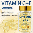 90pcs Vitamin C+E Skincare Essence Capsules with Vitamin C, Vitamin E, Collagen Moisturizer, Lifts Facial Drops, Nutrient Boost
