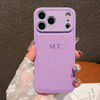 Personalized Luxury Customized Name 3D DIY Hot Engrave Faux Leather Phone Case For IPhone18 17 16 15 14 13 Pro Max Plus Air
