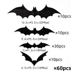DIY Halloween Bat Decoration 3D PVC Bat Wall Sticker Black Bat Wallpaper Halloween Real Horror Prop