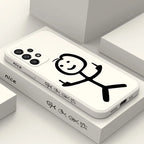 Line Cute Man Case For Samsung Galaxy A73 A53 A33 A23 A13 A03 A72 A52 A52S A32 A22 A12 A02 A02S A71 A51 A31 A21S 4G 5G Cover