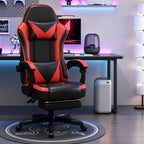 Ergonomic Racing Gaming Chair Adjustable Swivel PU Leather with Headrest and Lumbar Support for Office Computer Living Room