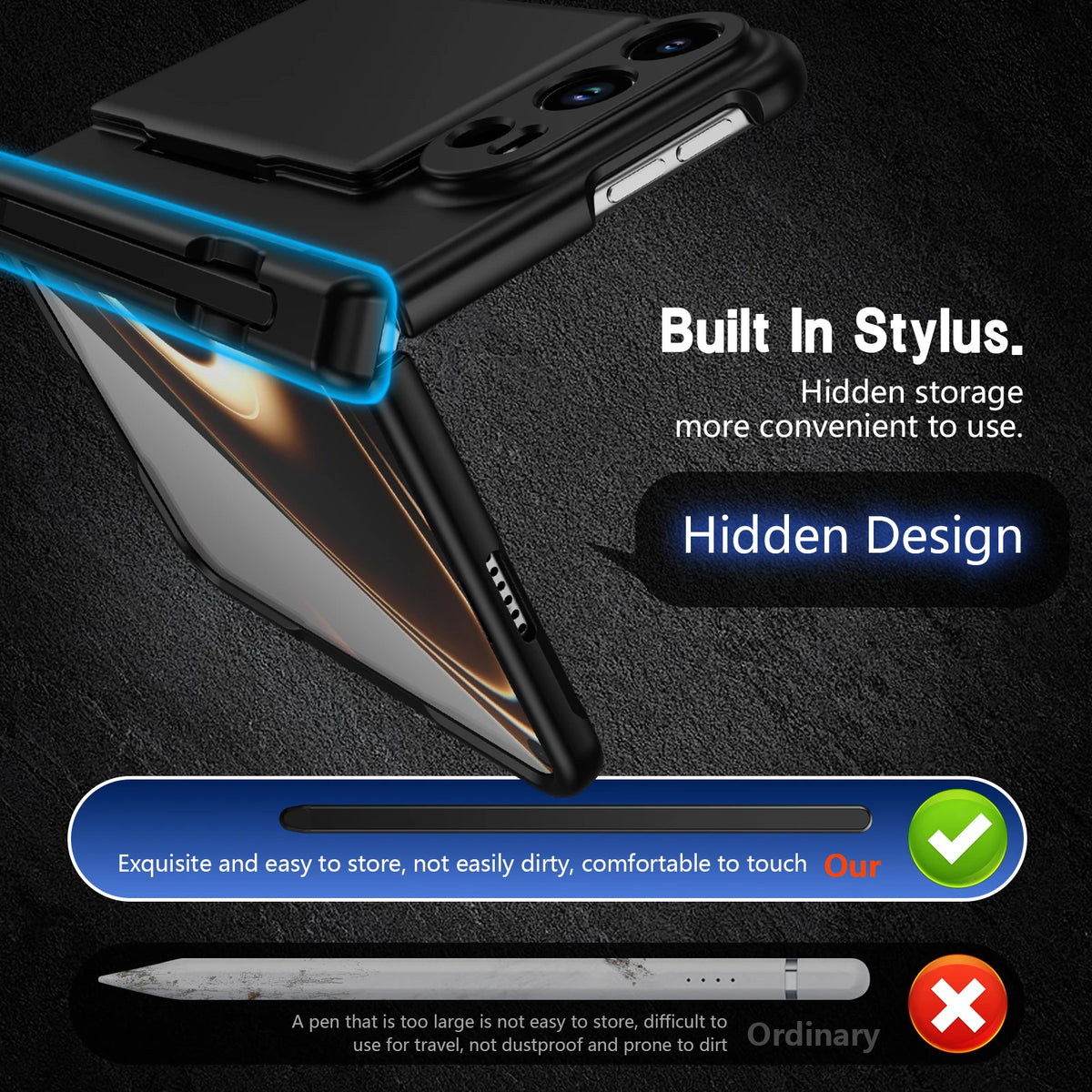 iPhone Duo Case With S Pen Holder Card Wallet Hinge Screen Protector And Stand
