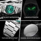 Man Watch Quartz Watch Luxury Waterproof Luminous Date Week Stainless Steel Men's Watch Male relógios masculino reloj hombre