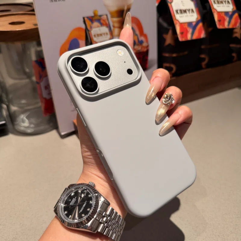 Liquid Silicone Phone Case For iPhone 18 17 16 15 Pro Max Plus Flocking Lining Anti‑Fingerprint Shockproof Protective Back Cover