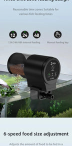 Automatic Fish Feeder With Timer IP66 Waterproof Auto Fish Tank Feeder 100ml Capacity Food Dispenser For Fish/Turtle