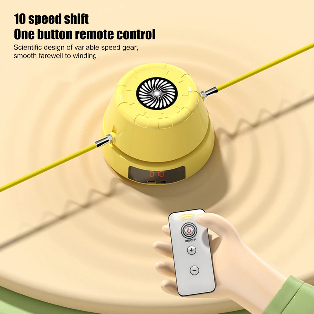 Electric Rope Skipping Machine Automatic Remote Control Jumping Rope Digital Counter Indoor Outdoor Exercise Toys Games for Kids