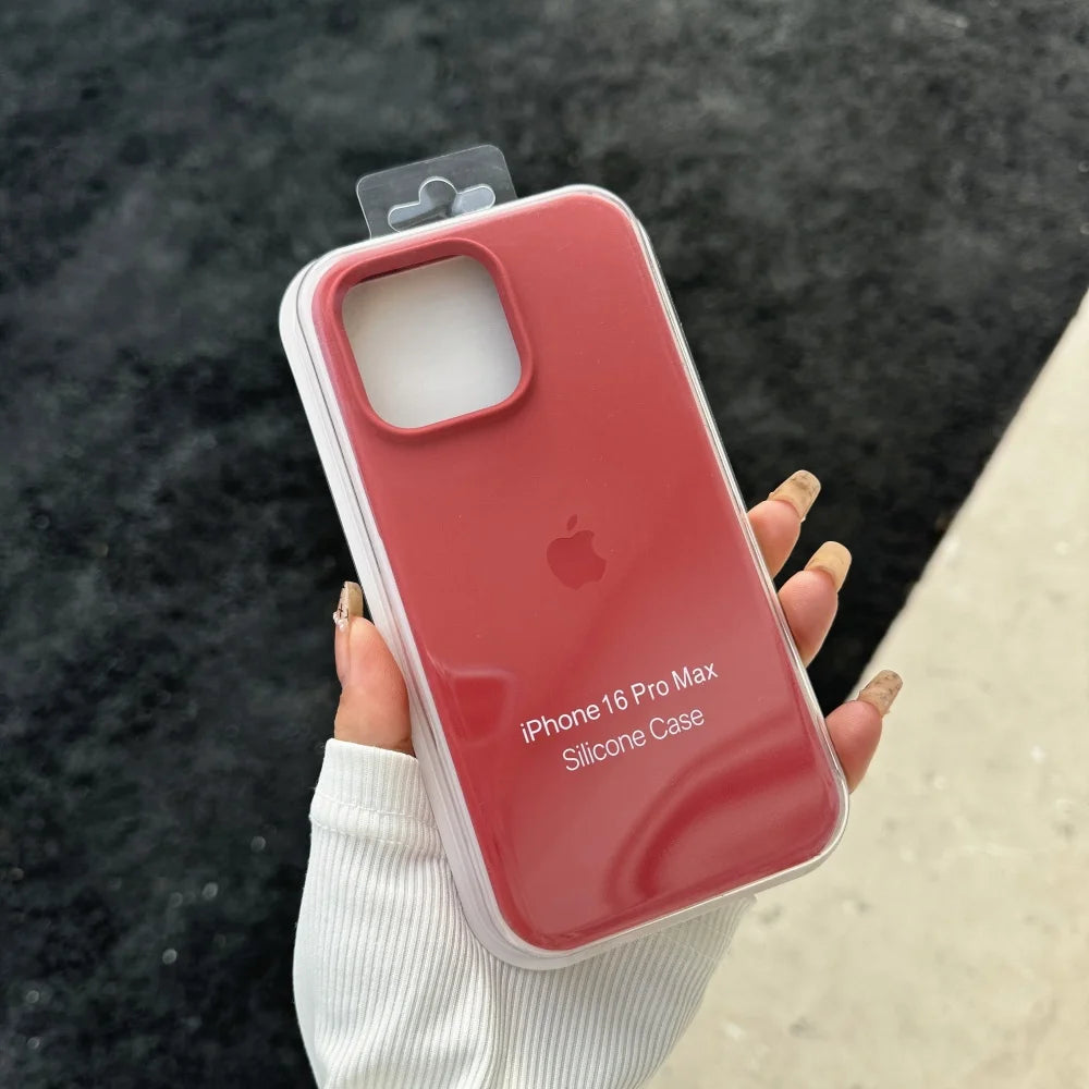Luxury Liquid SIilicone Solid Candy Color Phone Case for Apple iPhone 17 Pro 16 15 14 13 18 Pro Max Shockproof Cover with Logo