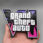 In Stock Custom 3d Gta 6 Grand Theft Auto Logo Stand Creative Desktop Ornament Game Peripheral Display Decor For Home Office