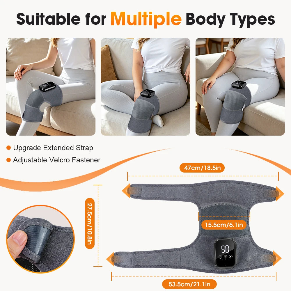 Electric Heating Shoulder Knee Massager with 3 Levels Vibration Muscle Relax Belt for Arm Enlarge Size for Shoulder