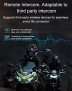 Y20 Pro Motorcycle Helmet Headset Bluetooth 500M Intercom FM Radio Hands-free Call Waterproof Mixing Music Sharing Interphone