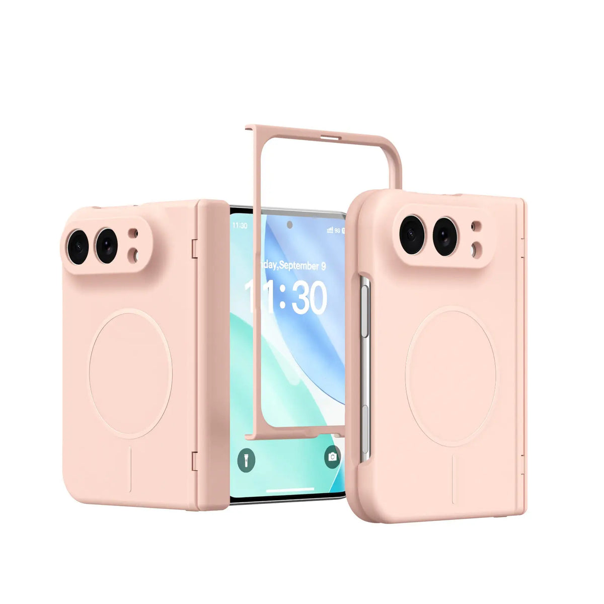 For iPhone DUO Case for Magsafe Magnetic Wireless Charging Case for iPhone DUO 18 Fold Built-in Screen Protector Frosted Cover