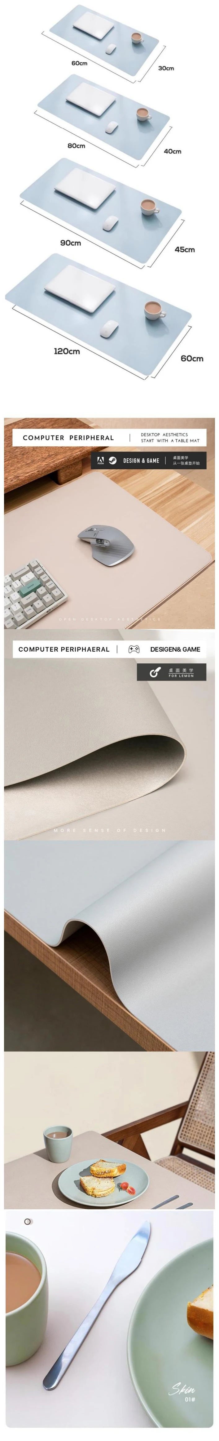 Computer Desk Mat Anime Girl Leather Mouse Pad Kawaii Office Extended Mousepad Gaming Accessories Non-slip HD Printing Carpet