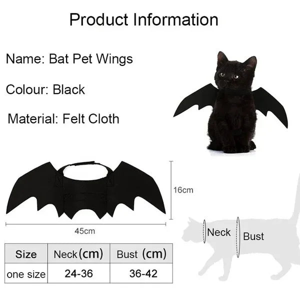 Halloween Cute Pet Clothes Black Bat Wings Harness Costume Cosplay Cat Kitten Dog Puppy Dress Kawaii Pet Clothes Party Gift