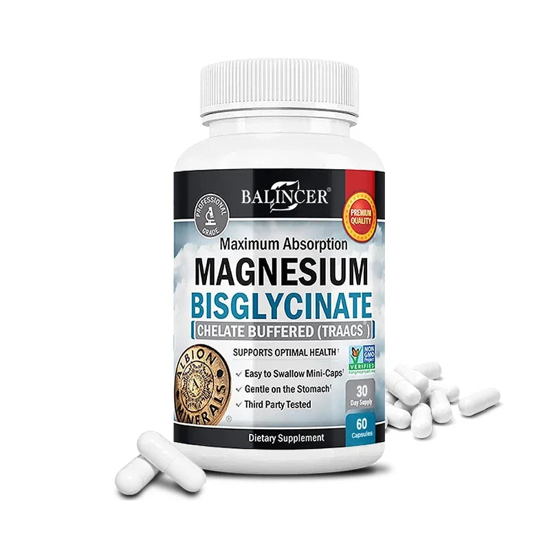 Magnesium Bisglycinate 400 Mg - 120 Vegetarian Capsules - Supports Muscle, Joint and Heart Health