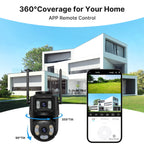 4K 8MP HD Wifi PTZ Camera Outdoor 4MP Dual Lens Dual Screen AI Auto Tracking IP Camera CCTV Audio Video Surveillance P2P iCSee