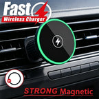 30W Fast Charging Magnetic Car Wireless Charger, LED Light Phone Mount Holder for iPhone 12, 13, 14, 15，16，17， Pro Max