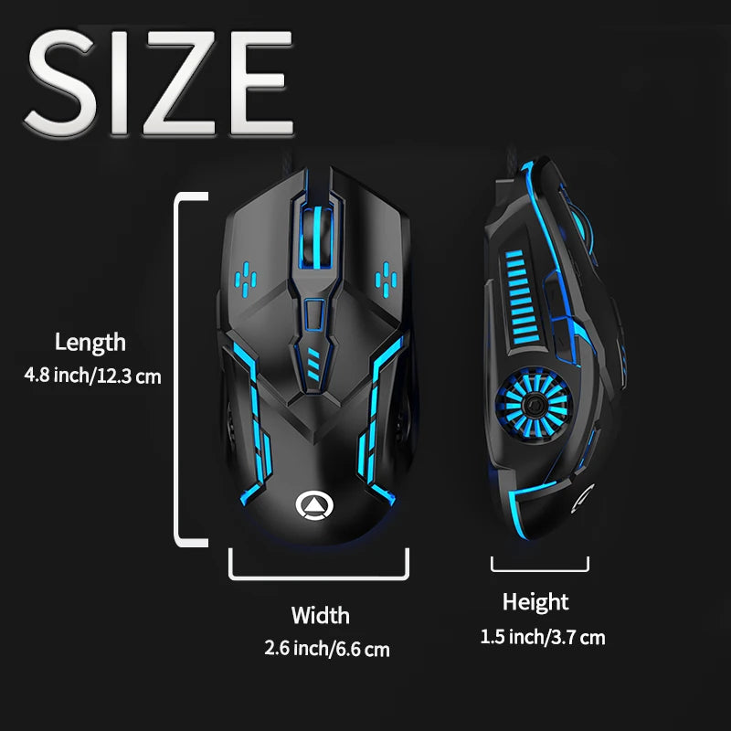 Wired Mouse Six Keys Luminous Game E-Sports Machinery Computer Accessories