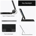 Magnetic Magic Keyboard for iPad Pro 13 M4 2024 M5 2025 13" Case for iPad Pro 11 M4 M5 11" Floating Stand Wireless BT Keyboard