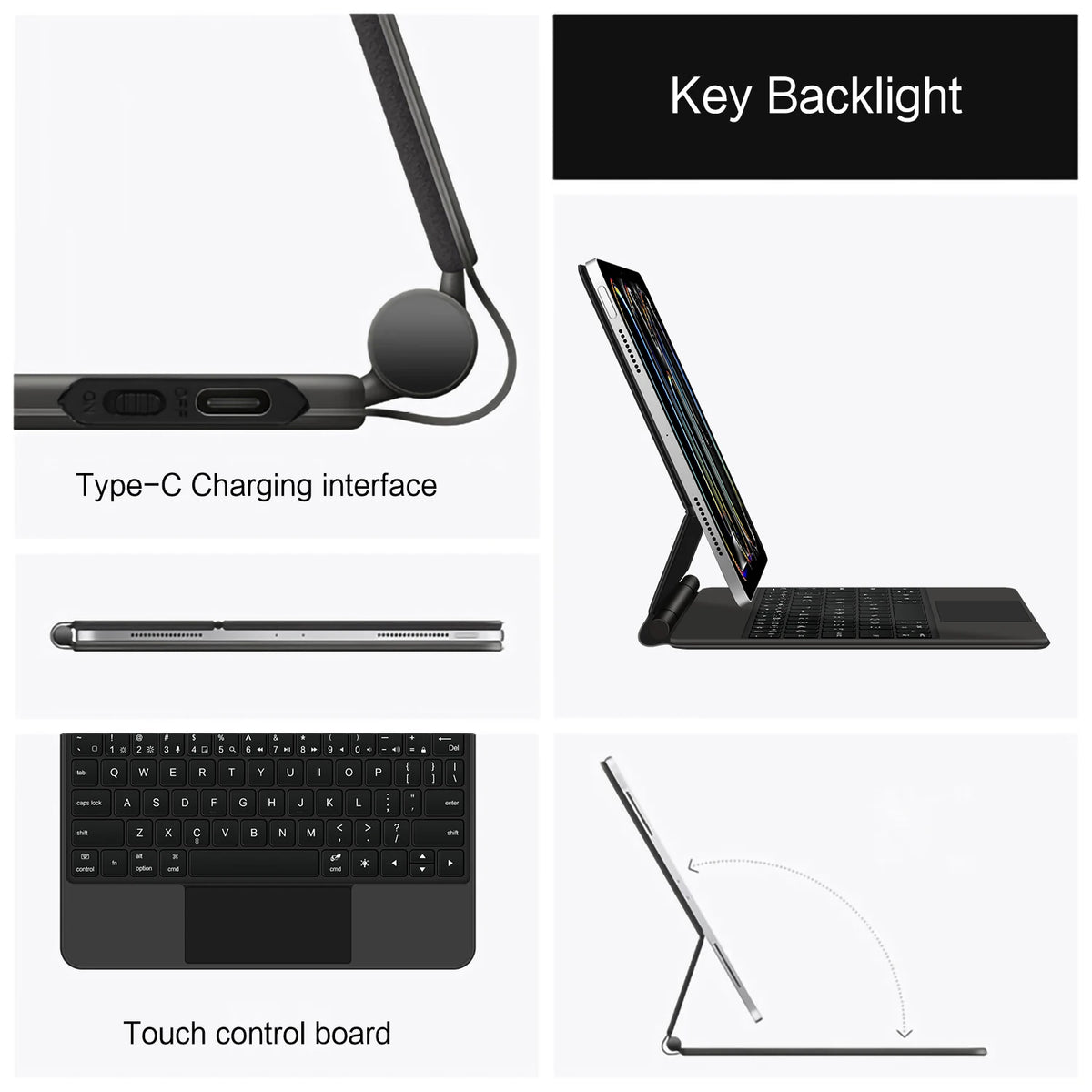 Magnetic Magic Keyboard for iPad Pro 13 M4 2024 M5 2025 13" Case for iPad Pro 11 M4 M5 11" Floating Stand Wireless BT Keyboard