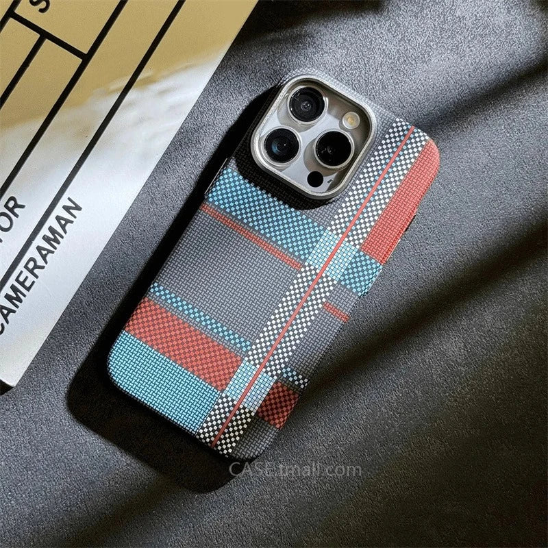 Relief Carbon Fiber Magnetic Case for iPhone 15 Pro Max 16 17 Pro Phone Cover Camera Metal Lens Protective Shell Hard PC Fundas