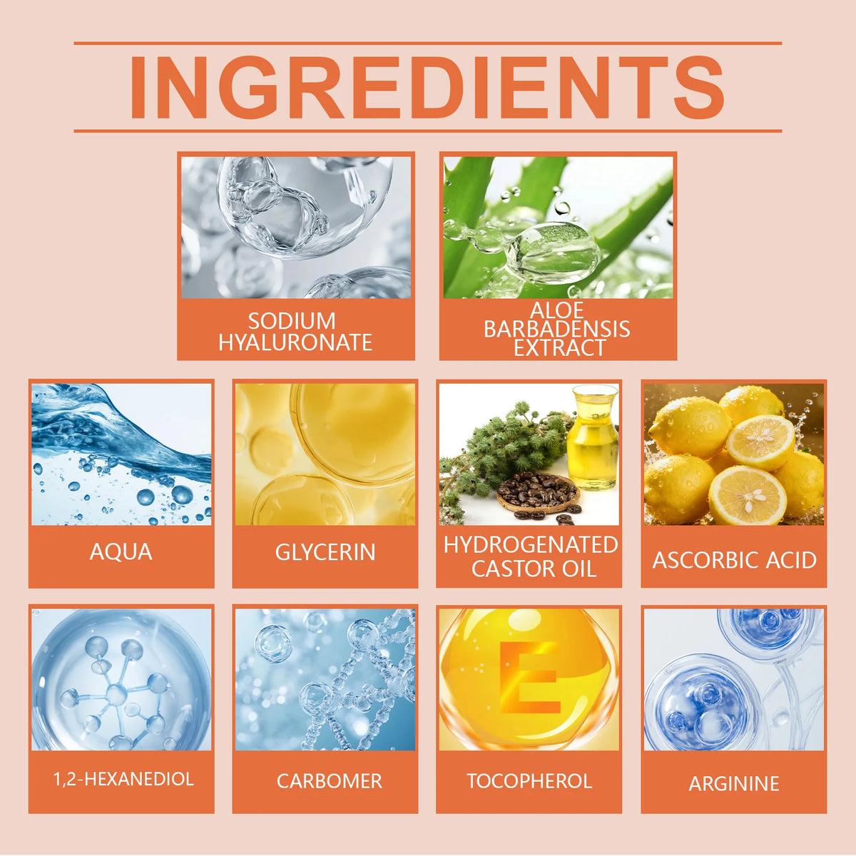 Vitamin C Serum for Face Hyaluronic Acid Brightening Dark Spot Corrector Anti Aging Face Oil Aloe Vera Daily Glow Skin Care 30ml
