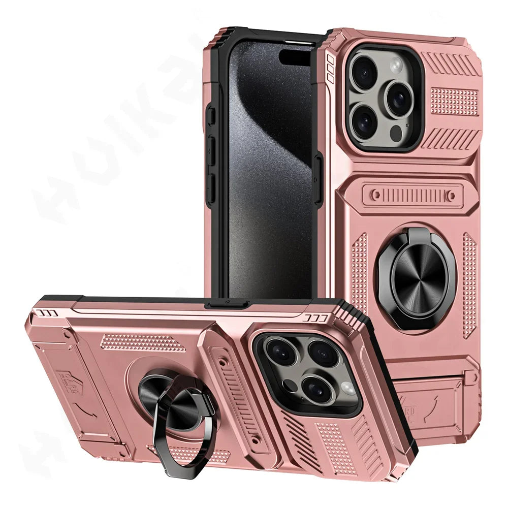 Case For Samsung S24 S23 Ultra Plus FE A14  A15 25 35 55 Magnetic Rotated Ring Kickstand Heavy Duty Drop Protection Wallet Cover