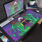 Black Gaming Mousepad XXL Rubber Non-slip Office Deskmat Anime Girl Playmat C-Cyberpunks Style Lock Edge PC Keyboard Accessories