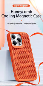 Cooling Heat Dissipation Phone Case For iPhone 17 18 16 15 14 13 12 11 Pro Max Breathable Hard Back Magnetic Cover For Magsafe