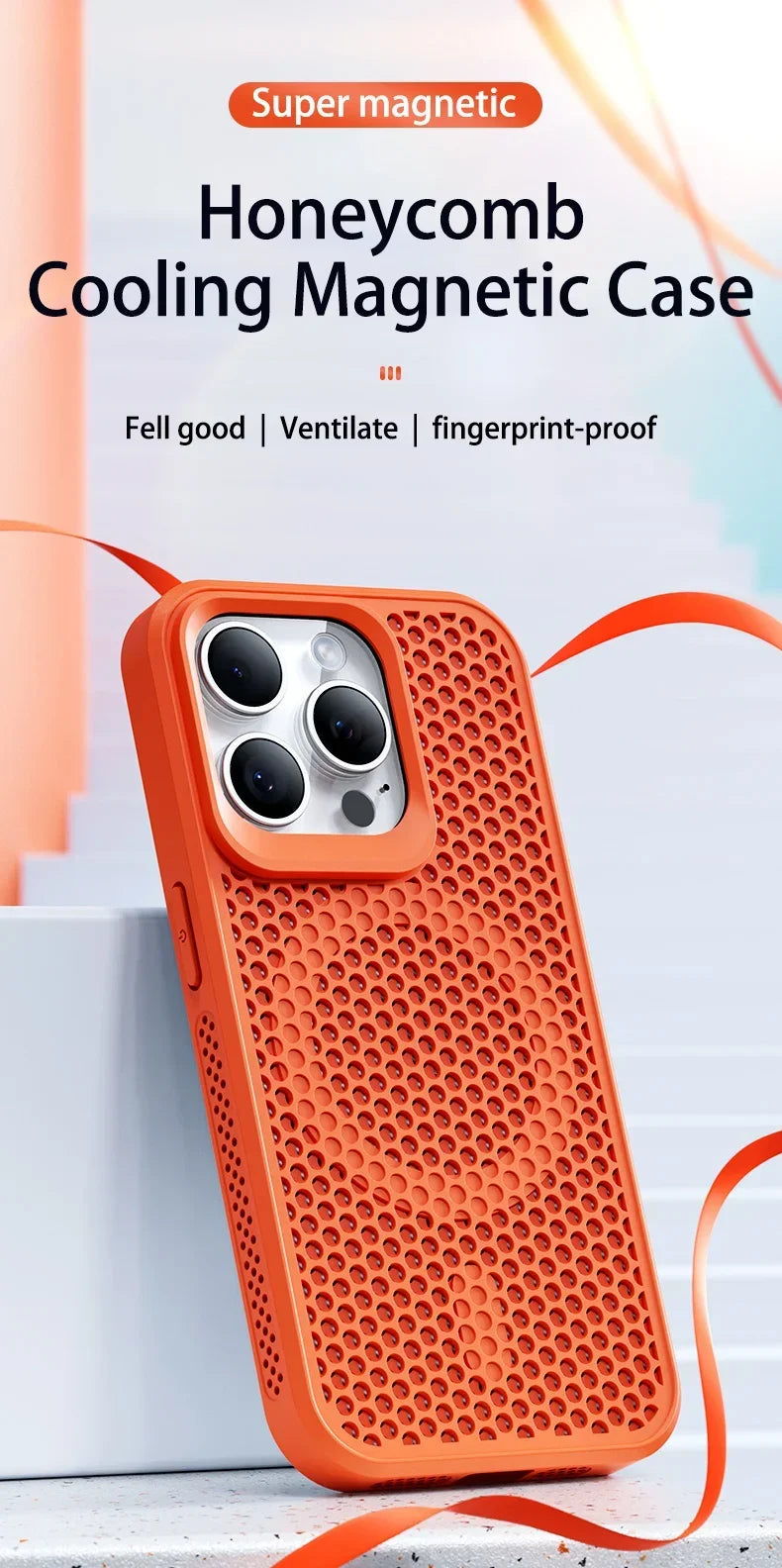 Cooling Heat Dissipation Phone Case For iPhone 17 18 16 15 14 13 12 11 Pro Max Breathable Hard Back Magnetic Cover For Magsafe