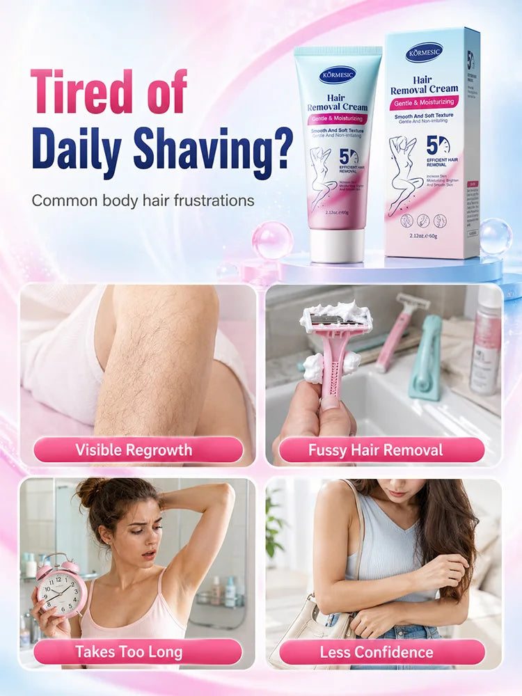 Hair Removal Cream Body Hair Remover Gentle Depilatory Cream Moisturizing Smooth Skin Care for Women Men Legs Arms Underarm Dail