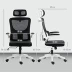360° swivel desk chair with adjustable headrest and lumbar support – black, seat height adjustable