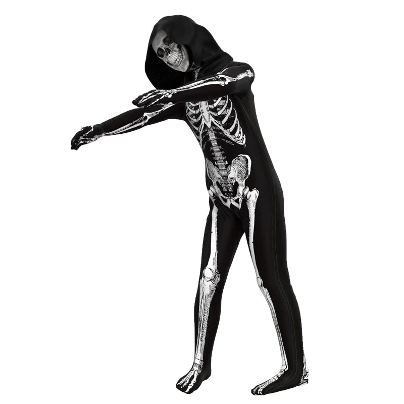 Scary Zombie Costume Cosplay Skeleton Skull Costume Suit Halloween Costume for Adult Carnival Party Dress Up