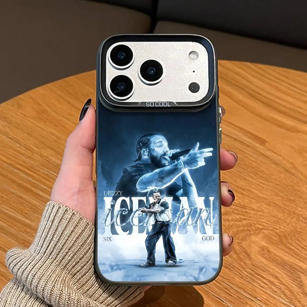 D-Drake Iceman Black Matte Phone Case For iPhone 12 11 14 13 17 16 15 Pro Max Large Lens Frame Cover
