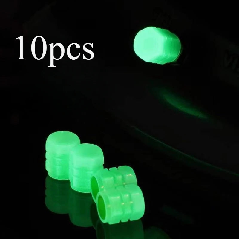 10pcs Luminous Valve Stem Cap Universal Car Decor
