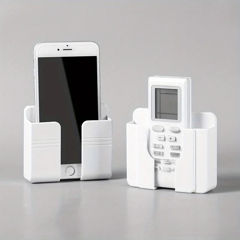Wall Mounted Phone Charging Holder and Remote Control Organizer