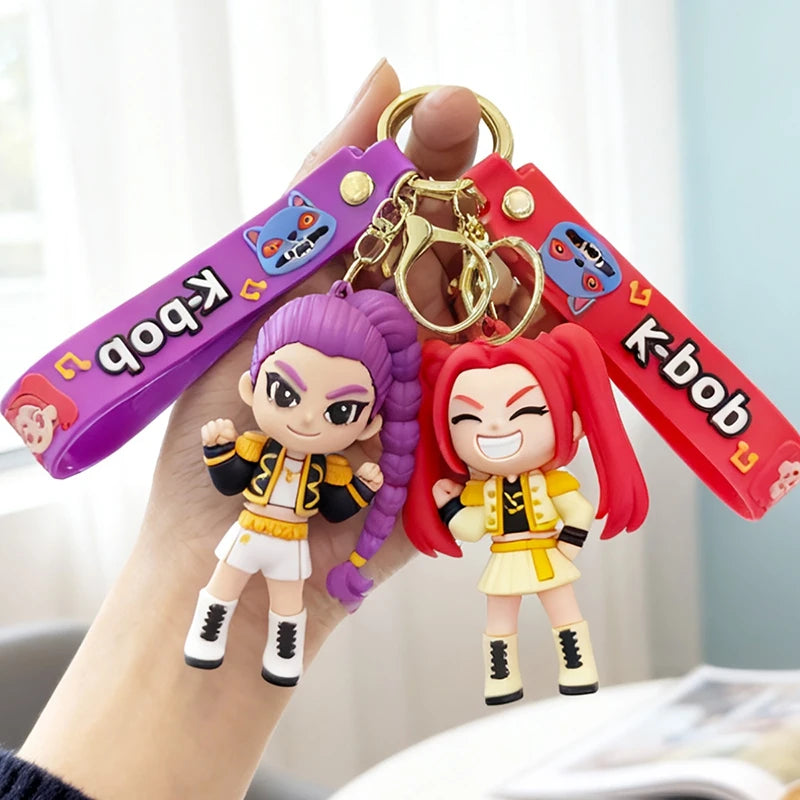2026 K-pop Idol Group Keychain Rumi Mira Zoey Anime Figure Keyrings PVC Backpack Pendant Birthday Chiritmas Gift Party Favors 키링