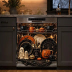 Halloween Dishwasher Magnet Cover Waterproof Appliance Magnetic Panel Reusable Kitchen Decor for Fridge Washer Door