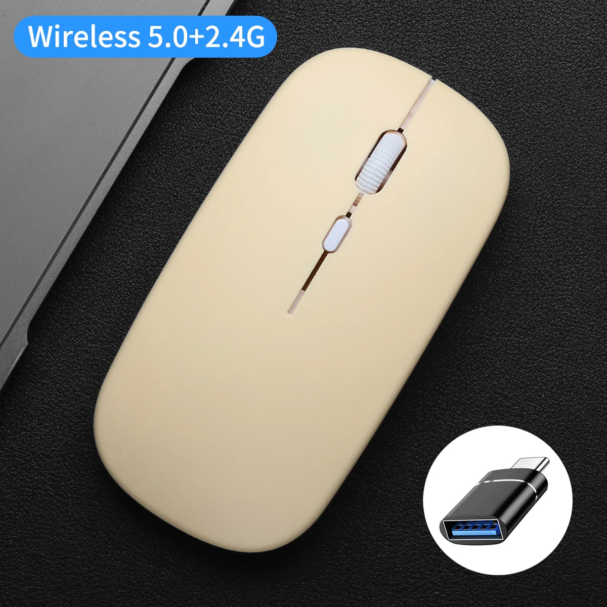 Wireless Mouse Dual Modes Bluetooth-compatibl 2.4G Portable Office Mouse for Laptop Notebook PC MacBook Battery Gaming Mouse