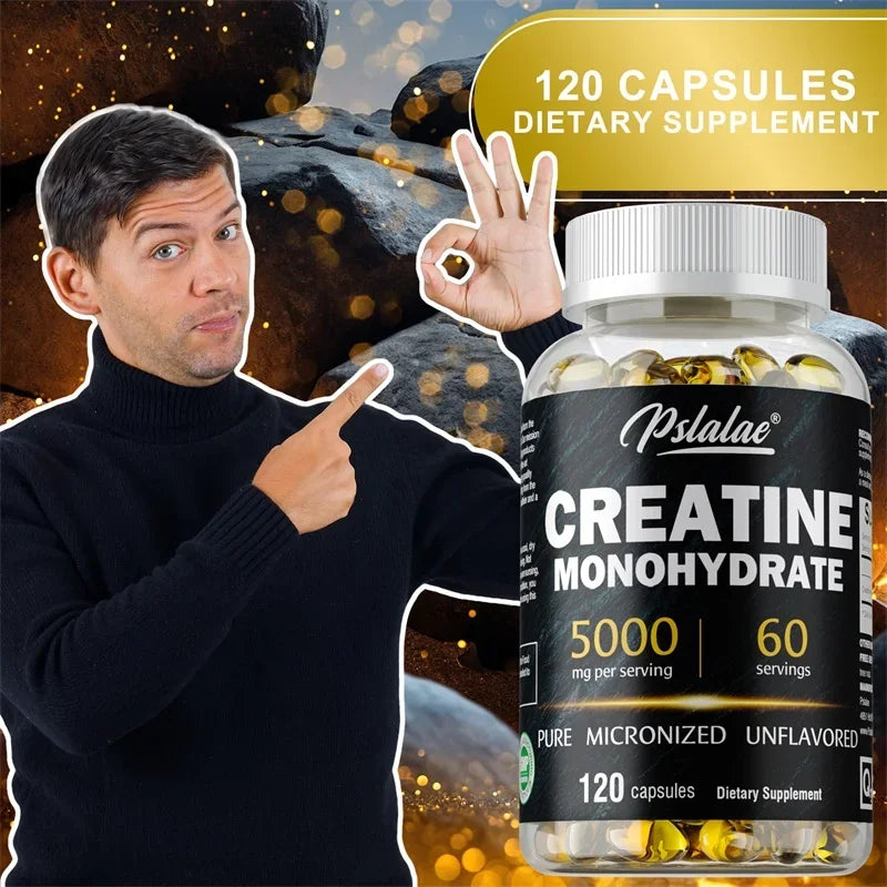 Creatine Monohydrate Capsule - Enhance Muscle Strength, Relieve Fatigue, Promote Energy Production, and Improve Performance