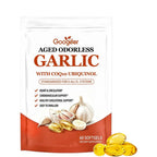 Googeer Aged Odorless Garlic Softgels with CoQ10 Ubiquinol Vitamin K2 (MK-7) for Circulation & Cholesterol Support 60 Softgels