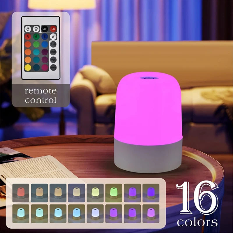 NEW LED Touch Night Light Rechargeable RGB Dimmable Table Lamps Remote Control Ambient Light for Bedroom Living Room