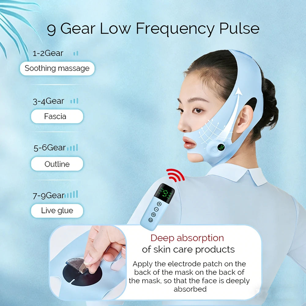 Facial EMS Lifting Machine Chin Cheek Slimming Strap Facial Shaping Massager Double Chin Removal V Line Lift Belt Skin Care Tool