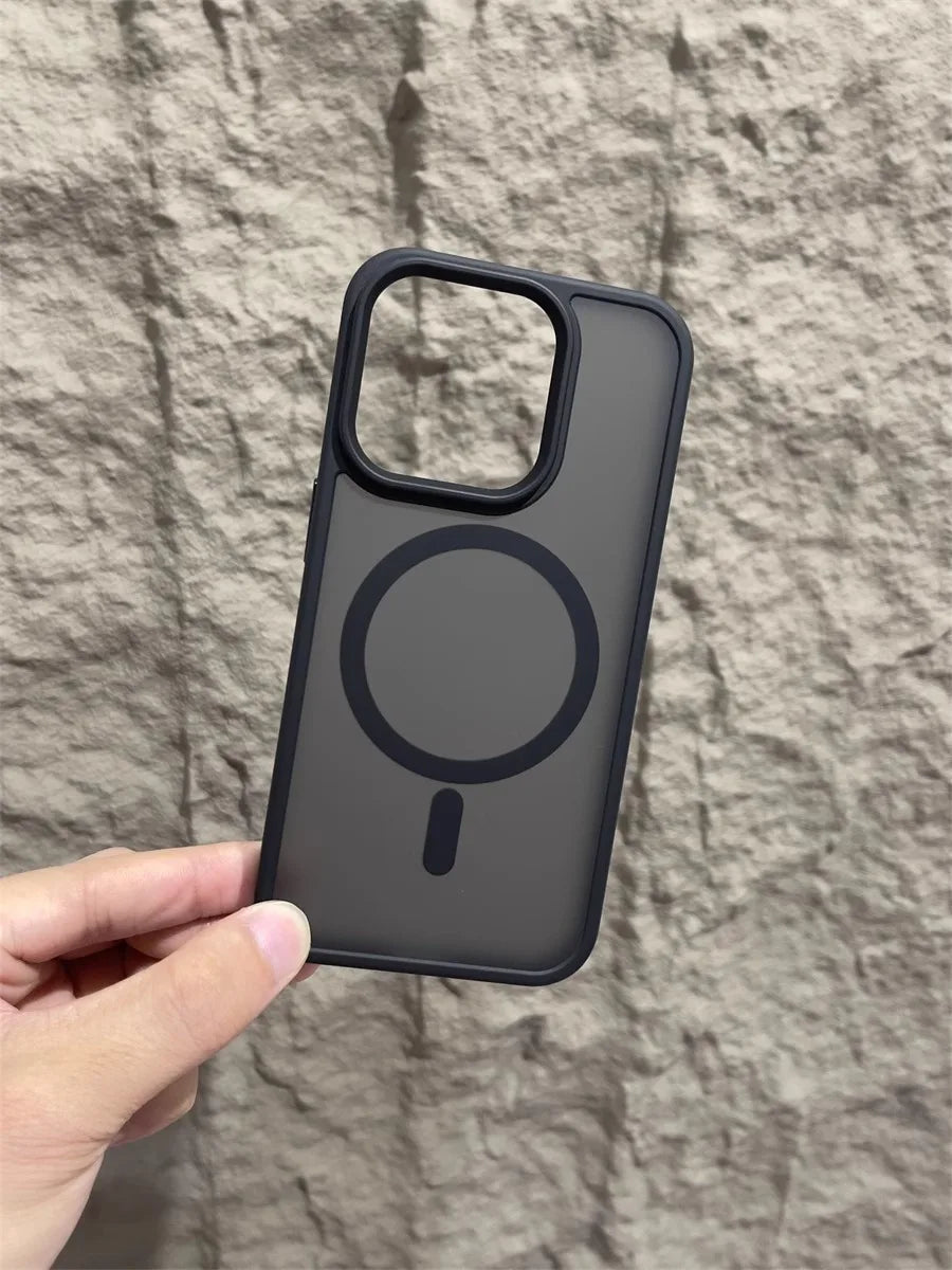 Matte Magnetic Original Phone Case For iPhone 18 Air 17 16 15 14 12 11 13 Pro Max 16e Plus For Magsafe Wireless Charging Cover