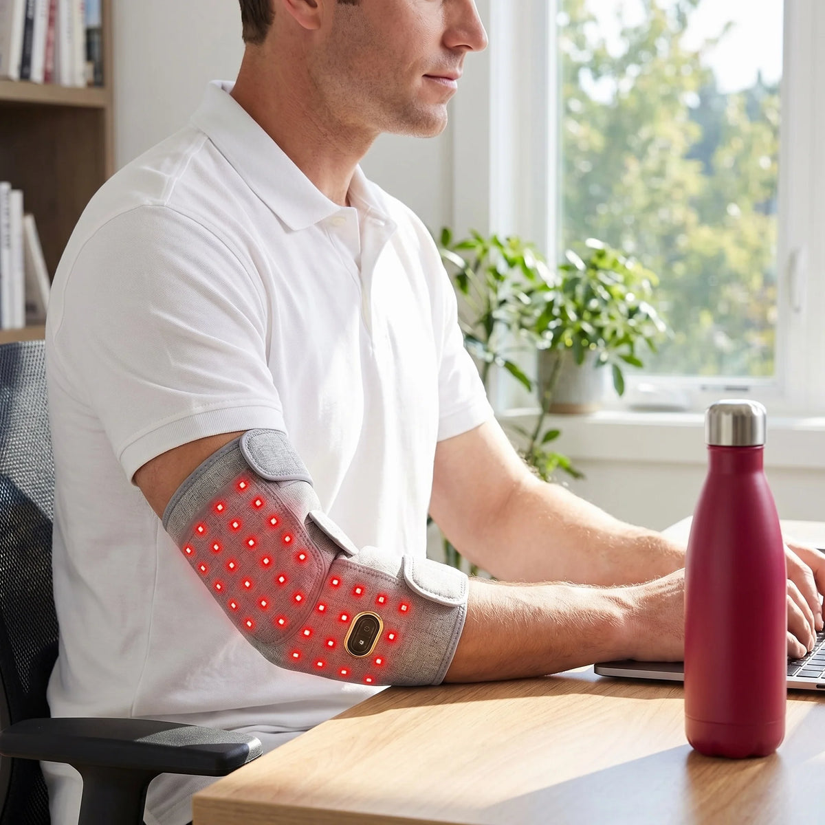 Red Light NIR Elbow Brace With Vibration Heating Massager For Joint Pain Relief
