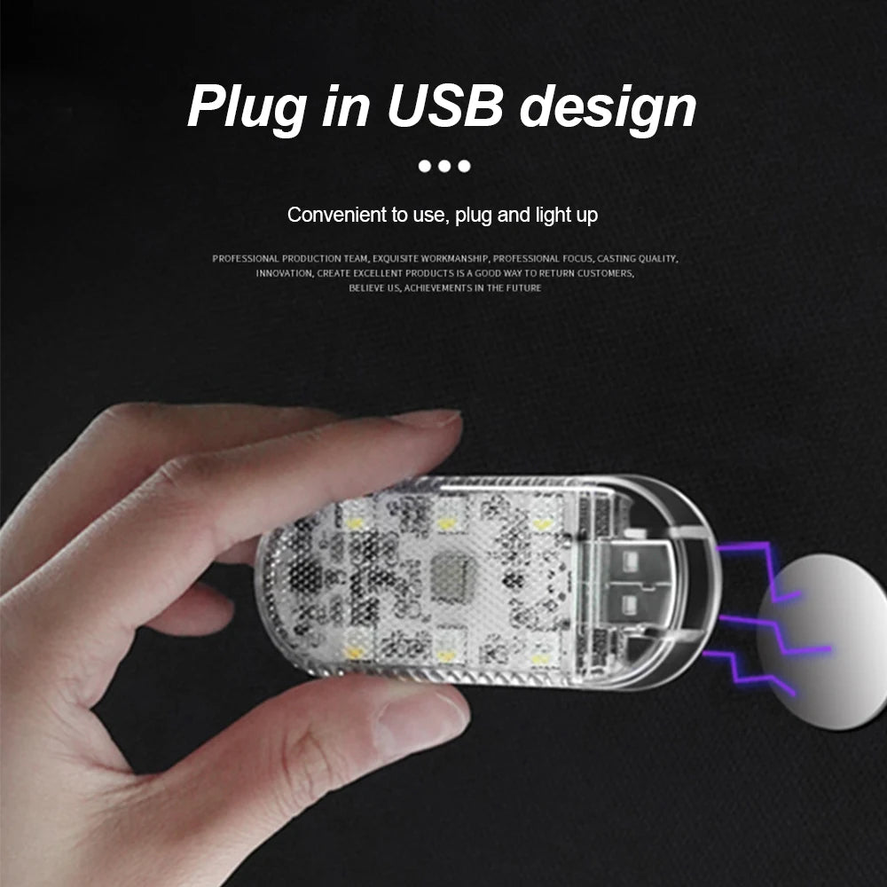 1 PC Multi Color Car Light Wireless LED Touch Light Roof Light Sensor Read Lamp Mini USB Charging Light Car Interior Accessories
