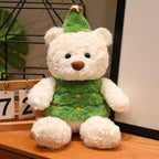Cute Christmas Bear Plush Toy Christmas Dress Up Teddy Bear Scarf Hat Dress Up Comfort Doll Xmas Birthday Gifts