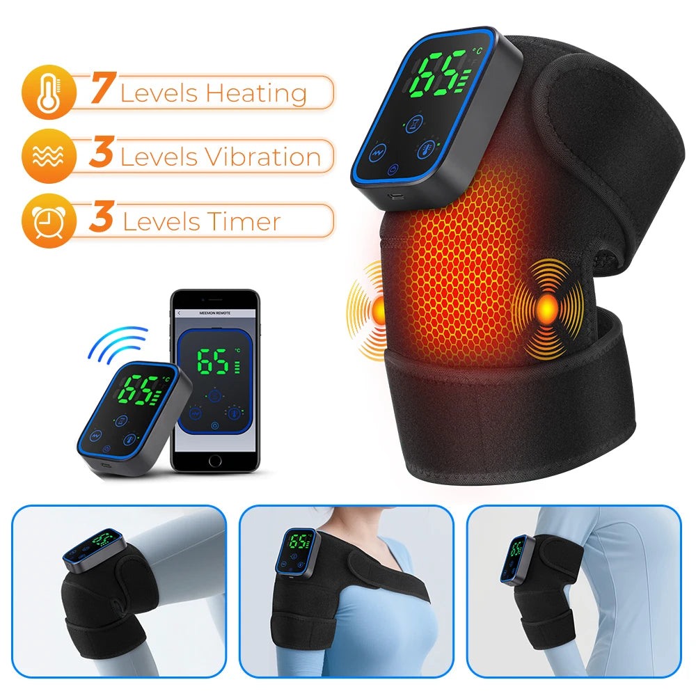 Enlarge Electric Heating Shoulder and Knee Massager 3 Levels Electric Vibration Muscle Relax Belt For Arm Muscle