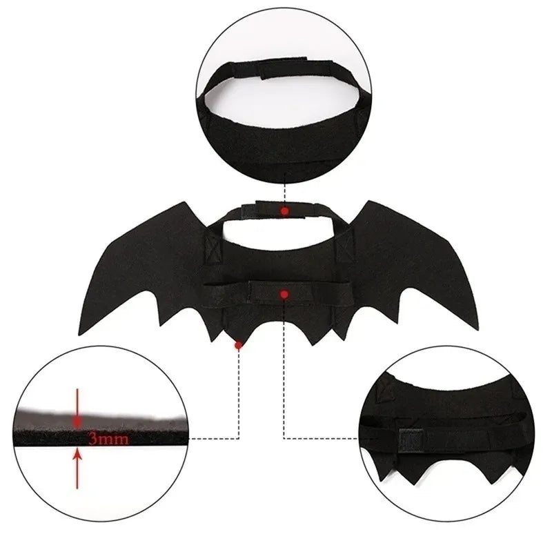 Halloween Cute Pet Clothes Black Bat Wings Harness Costume Cosplay Cat Kitten Dog Puppy Dress Kawaii Pet Clothes Party Gift