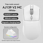 Ajazz AJ139 V2 MC Wireless Gaming Mouse Magnetic Charging Base with Anti Slip Adhesive PAW3311 Sensor Tir Mode Office Mouse
